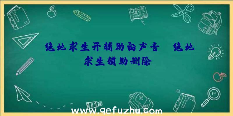 「绝地求生开辅助的声音」|绝地求生辅助删除